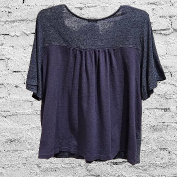 Old Navy Bluesday Knit/Gauzy Short Sleeve Woman's Top - XXL - Picture 2 of 6